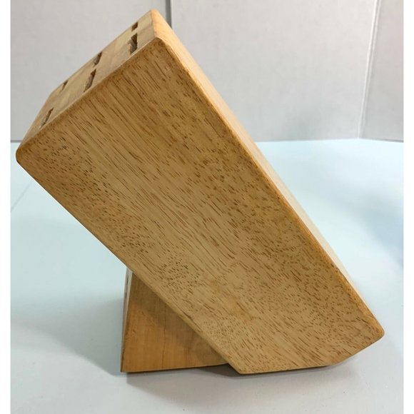 J.A. Henckels Knife Block 6 Slot Natural Wood Model 931 Kitchen Storage 8" - Picture 3 of 8